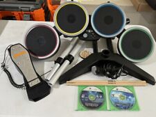 Conjunto de bateria Harmonix Xbox 360 Rock Band pacote com 2 jogos•pedal•microfone•baquetas comprar usado  Enviando para Brazil