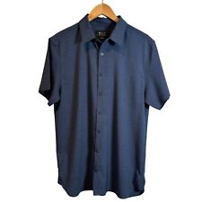 Camisa masculina BYLT Premium Vista com botões tamanho grande azul manga curta colarinho comprar usado  Enviando para Brazil