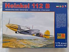 Used, RS Models 1/72 Heinkel He-112B Fighter, decals for Hungary, Czech AF, Japan, RAF for sale  INVERNESS
