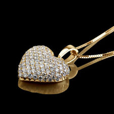 2.00 ct redondo corte diamante coração forma pingente com corrente 14k ouro amarelo acabamento  comprar usado  Enviando para Brazil