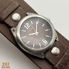 Usado, Relógio masculino Guess aço quartzo pulseira de couro marrom comprar usado  Enviando para Brazil