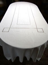 Toalha de mesa banquete damasco e abertura 10 8/12 pés x 5 1/12 pés monogramada Cc comprar usado  Enviando para Brazil