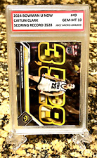 CAITLIN CLARK 2024 TOPPS BOWMAN U NOW Graded GEM-MT 10 All-Time Scoring #49! COA for sale  Shipping to South Africa