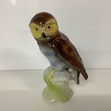 Perched Owl On A Tree Stump Porcelain Figurine 15cm Made In Germany (I6) W#622 for sale  Shipping to South Africa