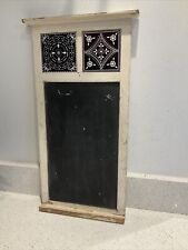 Vintage Shabby Chic Wood Wall Hanging Notice Blackboard + Decorative Tiles, used for sale  Shipping to South Africa