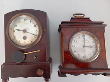 Pair 2 Wooden Mantle Clocks Antique/Vintage for sale  Shipping to South Africa