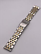 New 24mm 2-Tone Stainless Steel/ Gold Plated Straight End Strap For Breitling segunda mano  Embacar hacia Argentina