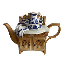 Antigo TEAPOT Cardew Design, figura de salgueiro azul lavatório toalha jarro sabonete RARO, usado comprar usado  Enviando para Brazil