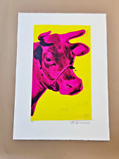 Usado, Andy Warhol "Vacas", 1966 Assinado Número à Mão Edição Limitada Impressão 26 X 19 pol comprar usado  Enviando para Brazil