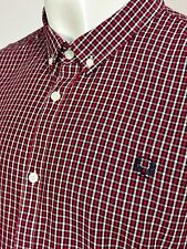 Fred Perry | Long Sleeve Oxford Gingham Shirt XXL (Red) Mod Scooter Casuals Ska for sale  Shipping to South Africa