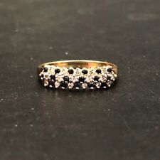 9ct Gold Diamond Sapphire Cluster Ring Size Q 2.48g Stamped Tested RMF04-SM for sale  Shipping to South Africa