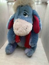 DISNEY STORE PLUSH 12" Eeyore CHRISTMAS Santa Hat & Red Scarf Winnie the Pooh for sale  Shipping to South Africa