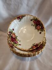 Royal Albert Old Country Roses Set of 4 Fruit dessert Soup Bowls 5.20”D England  for sale  Shipping to South Africa