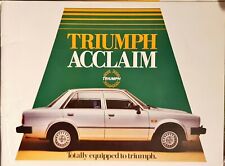 Triumph acclaim brochure for sale  BIGGLESWADE