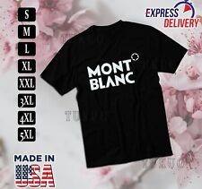 Camiseta preta masculina logotipo Mont Blanc FEITA NOS EUA, usado comprar usado  Enviando para Brazil