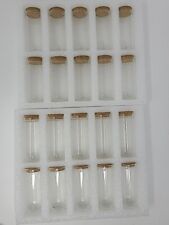 20 pc 30 ml 1.18” x 2.75” Mini Glass Jars Bottles with Wood Cork Stoppers for sale  Shipping to South Africa