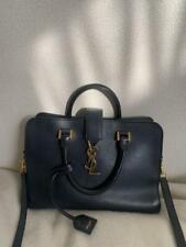 YVES SAINT LAURENT Cabas Small Handbag Black Leather YSL Logo Gold Shoulder Bag til salgs  Frakt til Norway