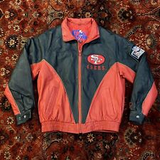 Vintage 90's Pro Player SAN FRANCISCO 49ers NFL Football Leather Jacket MEDIUM for sale  Glen Rock