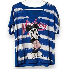 Usado, Camisa crop top listrada branca azul gola V Disney Mickey Mouse feminina grande 11/13 comprar usado  Enviando para Brazil