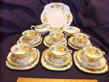 Royal Albert Crown China 21 piece 1920s Tea Set, Cake / Sandwich Plate & Sides. for sale  Shipping to South Africa