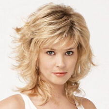 Stylish Medium Fluffy Curly Synthetic Graceful Blonde Capless Wig Hair For Women for sale  Shipping to South Africa