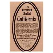 The Overland Limited California Railroad 4x2,5" - 1904 anuncio original TJ8-8 segunda mano  Embacar hacia Argentina
