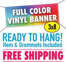 3' x 8' Custom Vinyl Banner 13oz Full Color - FREE SHIPPING for sale  Shipping to South Africa