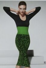 WOLFORD High Waisted Cheetah Print Skirt Green Black Stretch Pull On Size M for sale  Shipping to South Africa