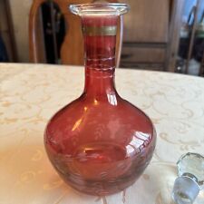 Vintage cranberry decanter for sale  AYLESBURY