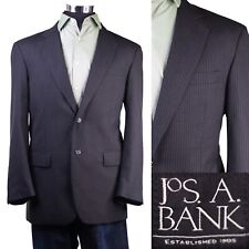 JOS. A. Jaqueta Blazer Masculina BANK Tamanho 40R 100% Lã Listrada Preta 2 Botões comprar usado  Enviando para Brazil