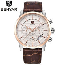 Relógio esportivo masculino Benyar quartzo pulseira de couro impermeável relogio masculino comprar usado  Enviando para Brazil