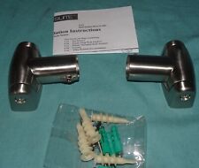 BRUSHED NICKEL Crescent suite FOCUS Replacement curved Pivot shower Bracket Set for sale  Shipping to South Africa