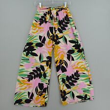 Maaji Wide Leg Resort Pants Small High Rise Pull On Belted Floral Tropical for sale  Shipping to South Africa