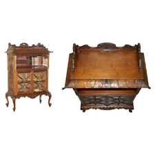 SUBLIME ANTIQUE PAGODA TOP THOMAS CHIPPENDALE DISPLAY CASE BOOKCASE CABINET for sale  Shipping to South Africa