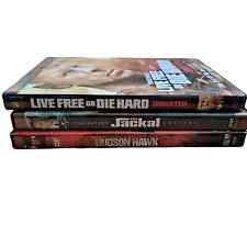 Lote com 3 DVDs de filmes Bruce Willis Hudson Hawk, Chacal, Live Free or Die Hard, usado comprar usado  Enviando para Brazil