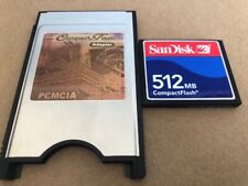 SANDISK 512MB Flash Compacto + Placa de PC Ata Adaptador PCMCIA Máquinas JANOME comprar usado  Enviando para Brazil