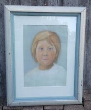 Pastellbild kinderportrait bilderrahmen gebraucht kaufen  Fichtenberg