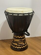 Escultura de tambor Djembe feita à mão madeira marrom 7" x 12" com detalhes em corda comprar usado  Enviando para Brazil