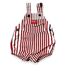 VTG Oshkosh Vestbak Overall Bubble Suit Romper Red White Stripes USA Made 18M for sale  Shipping to South Africa