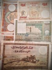 Antiguo LOTE DE 4 BILLETES Monedas Extranjeras de Marruecos Dinero Mundial  segunda mano  Embacar hacia Mexico