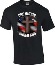 Camiseta One Nation Under God Bandera Patriótica Cruz Cristiana segunda mano  Embacar hacia Argentina