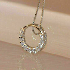 Pingente de círculo feminino corte redondo 2 quilates VVS1 diamante acabamento em ouro branco 14K comprar usado  Enviando para Brazil