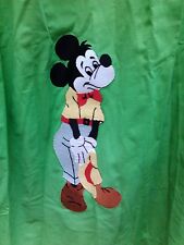 Vintage handmade green appliqued mickey minnie mouse curtains drapes for sale  Memphis