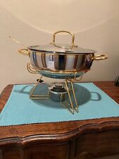Used, Geneva Stainless Steel & Gold Serving Chafing Dish Made in Thailand  for sale  Shipping to South Africa