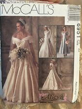 Size 22 Off Shoulder Wedding Dress Bridal Sewing Pattern McCall's 6951 Cut, used for sale  Shipping to South Africa