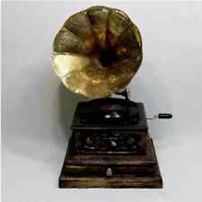 Gramofone antigo de madeira HMV tocador com fonógrafo de buzina de latão Win Up Record, usado comprar usado  Enviando para Brazil
