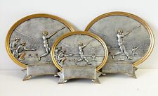 Lote de 3 prémios de troféu de beisebol masculino prata ouro placa treinador presente comprar usado  Enviando para Brazil