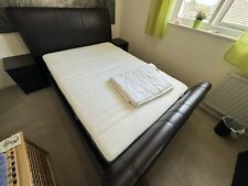 faux leather double bed frame for sale  CALLINGTON