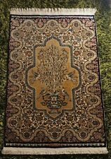 Turkish HEREKE Silk Rug Carpet Orient Prayer Handmade in Turkey Ghiordes Knots, used for sale  Shipping to South Africa