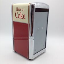 Dispensador de papel servilleta de metal Coca Cola vintage 1992 retro soporte de cocaína segunda mano  Embacar hacia Argentina